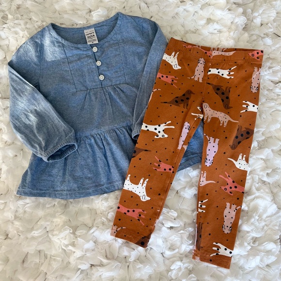 Baby & Toddler Girl Carter's 2-Piece
Chambray Top & Legging Set SIZE 2T - Picture 3 of 14